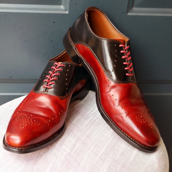Allen Edmonds Other - ALLEN EDMONDS 9.5-D Black and Red Weybridge Mens Oxford Dress Shoes